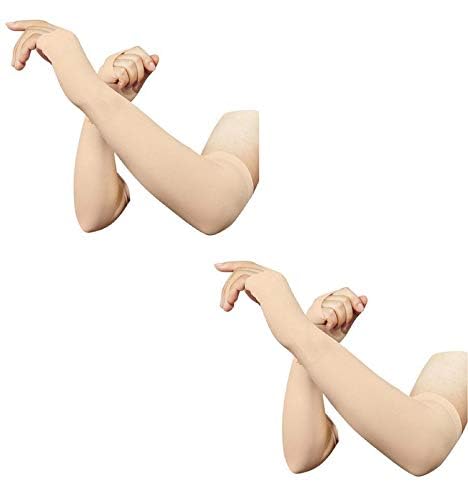 Dressify®High Performance Fingure Arm Sleeves for Athletic Fingure Cut Arm Sleeves Perfect for Cricket, Bike Riding, Cycling, Basketball, Baseball, Running & Outdoor Activities (2 Pair) (Beige) - Image 2