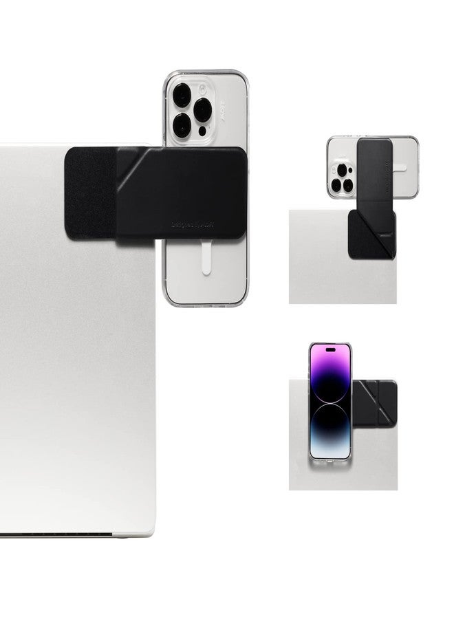 MOFT Magnetic Laptop iPhone Mount, Continuity Camera Mount, Foldaway Portable Laptop Top & Side Holder for Dual-Screen Setup, Black - Image 1