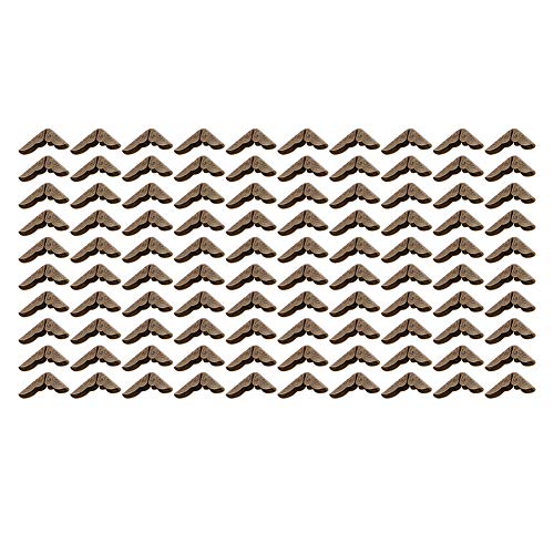 GLOGLOW 100pcs Book Corner Protectors, 0.55''X 0.11" Album Cover for Scrapebooking Vintage Photo Album Diary, Bronze - Image 1