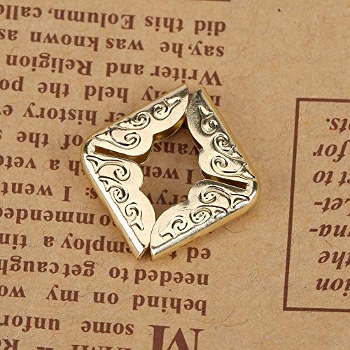 GLOGLOW 100pcs Book Corner Protectors, 0.55''X 0.11" Album Cover for Scrapebooking Vintage Photo Album Diary, Bronze - Image 2