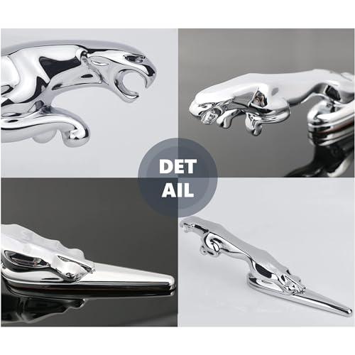 ARKOSKNIGHT Hood Emblem - Compatible with XE, XF, XJ Jagvar Accessories- 3D Classical Design - Hood Emblem in Chrome/Black Finish(Chrome) - Image 2