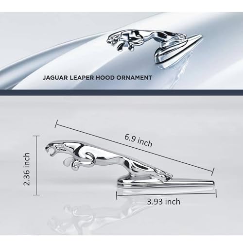 ARKOSKNIGHT Hood Emblem - Compatible with XE, XF, XJ Jagvar Accessories- 3D Classical Design - Hood Emblem in Chrome/Black Finish(Chrome) - Image 5