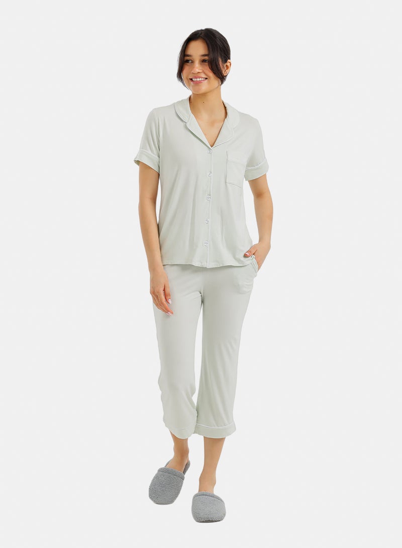 Carina Classic Piping Pyjama Set - Image 1