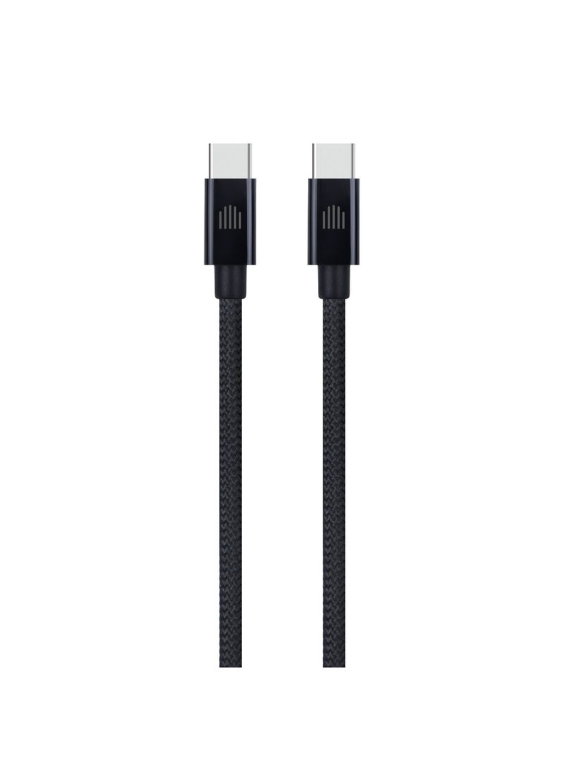 DVICED USB-C to USB-C  Charging & Data transfer 1.25m nylon cable  - Black - Image 1