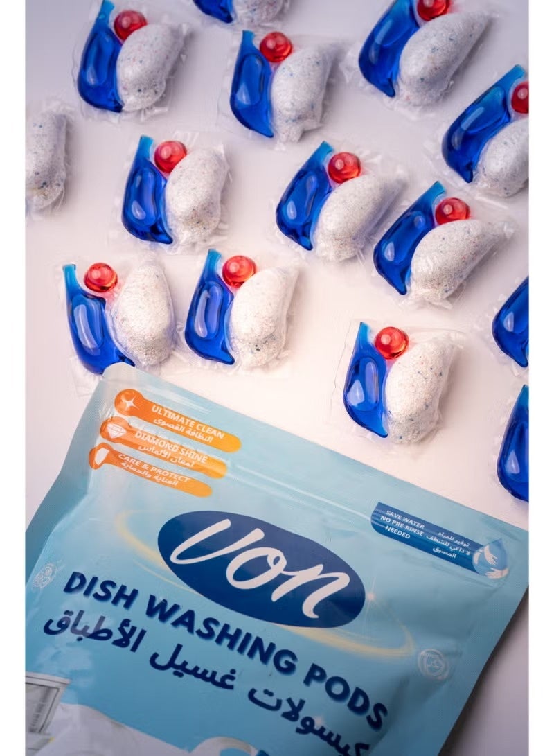VON Dishwashing Pods Lemon Fragrance Deep Cleaning Power Spot Free Shine 10 Pcs Pack 135 G - Image 5