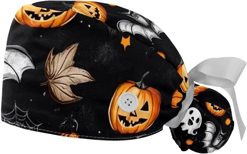2 Packs Halloween Adjustable Women Men Scrub Cap Sweatband - Image 1