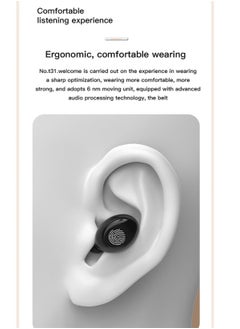 Generic Classic Nordic style wireless music game Bluetooth headset with power display touch operation TWS Bluetooth 5.2 headset Black wireless earbuds true wireless compatible apple Suitable for Android and o  - Image 4