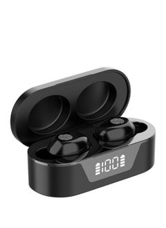 Classic Nordic style wireless music game Bluetooth headset with power display touch operation TWS Bluetooth 5.2 headset Black wireless earbuds true wireless compatible apple Suitable for Android and o