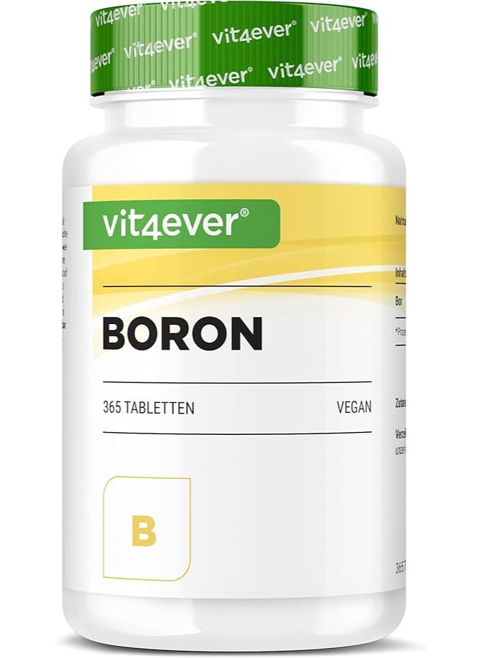 Vit4ever Boron 3 mg Per Tablet, Supports Bone Health and Hormonal Balance, Promotes Mineral Metabolism and Vitality, Highly Dosed, Vegan Formula, No Unwanted Additives, 365 Tablets (1 Year Supply) - Image 1