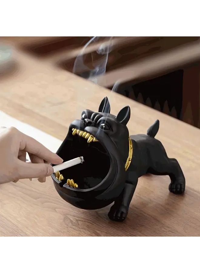 Bulldog Resin Ashtray Dual Purpose Home Car Desk Decor Retro Furniture Accessory - Image 1