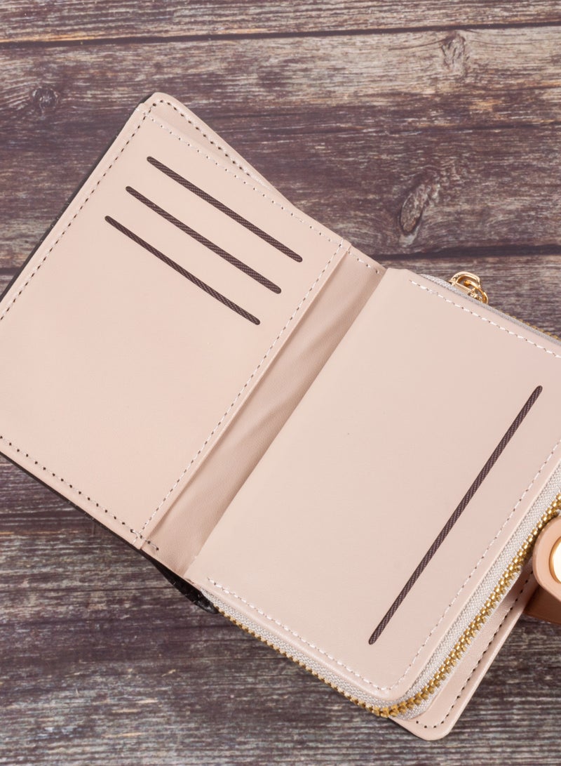 The Black Pearl Accessories Leather Flip Wallet & Card Holder with 10 Pockets and Zipped Pocket Pink  - Image 3