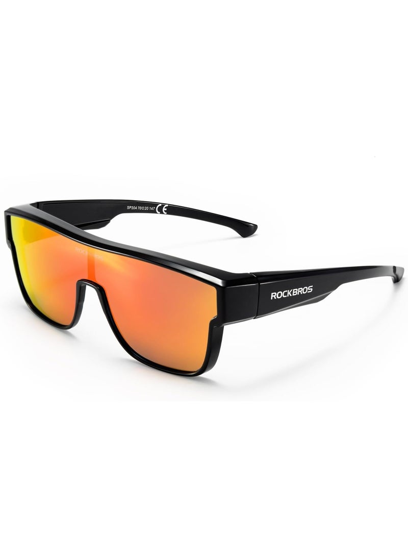 ROCKBROS Polarized Fit Over Glasses Sunglasses 100% UV400 Protection for Men Women,Wrap Around Sunglasses for Driving Cycling - Image 1