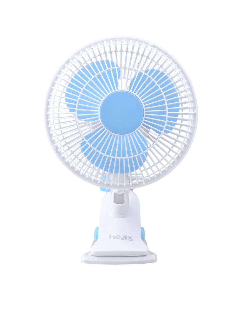HEJIX Clip Fan 8"- 35W Oscillating Desk Fan with 2 Speed Settings, 3-Blade Quiet Cooling Fan for Home, Office, Bedroom, Dorm Room - Sturdy Clip-On Electric Fan - Image 1