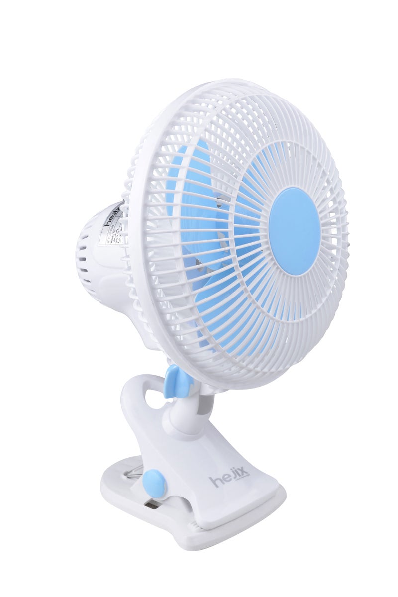 HEJIX Clip Fan 8"- 35W Oscillating Desk Fan with 2 Speed Settings, 3-Blade Quiet Cooling Fan for Home, Office, Bedroom, Dorm Room - Sturdy Clip-On Electric Fan - Image 2