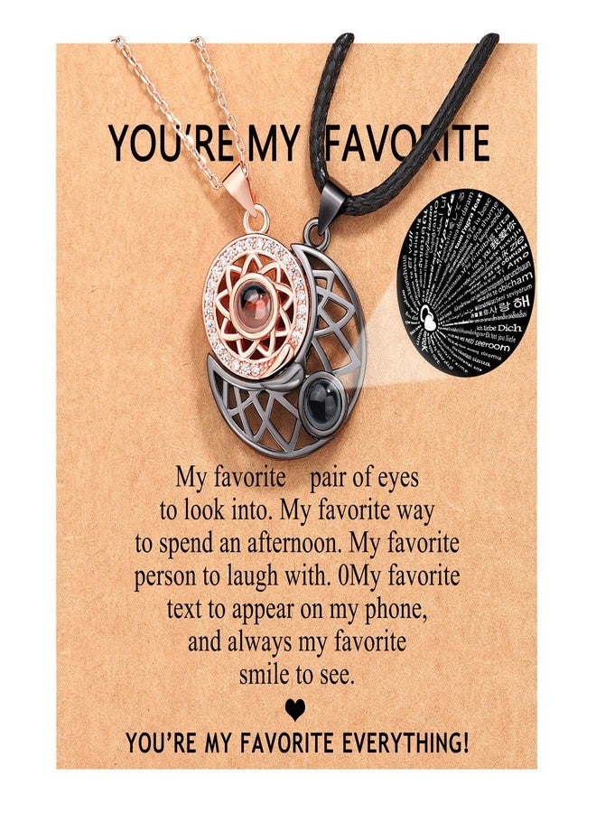 UPROMI Couple Necklace for Boyfriend/Girlfriend/Husband/Man/Soulmate, Anniversary Valentine's Day Gifts for Him Her, Stainless Steel, Cubic Zirconia - Image 1