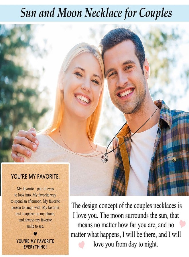 UPROMI Couple Necklace for Boyfriend/Girlfriend/Husband/Man/Soulmate, Anniversary Valentine's Day Gifts for Him Her, Stainless Steel, Cubic Zirconia - Image 2
