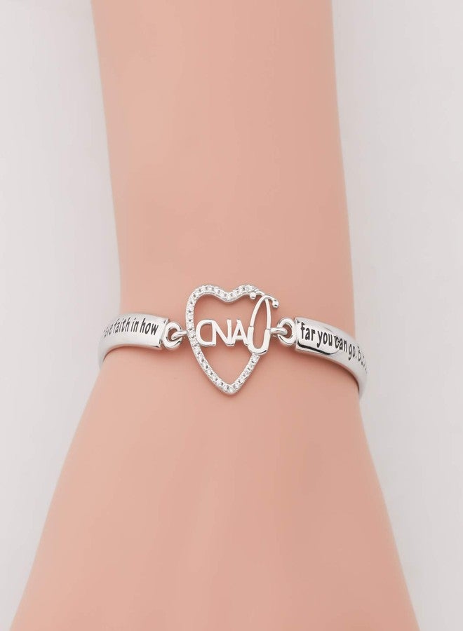 BNQL CNA Certified Nurse Assistant Stethoscope Heart Bracelet CNA Charm Jewelry Gifts for Nursing Student (Bracelet) - Image 4