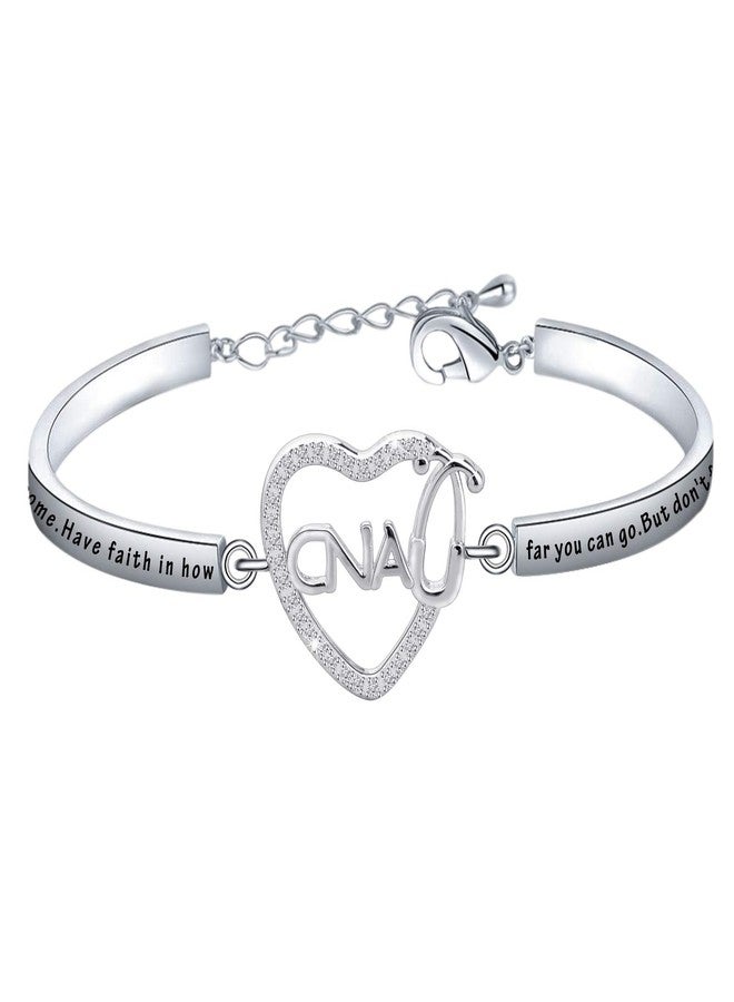 BNQL CNA Certified Nurse Assistant Stethoscope Heart Bracelet CNA Charm Jewelry Gifts for Nursing Student (Bracelet) - Image 1