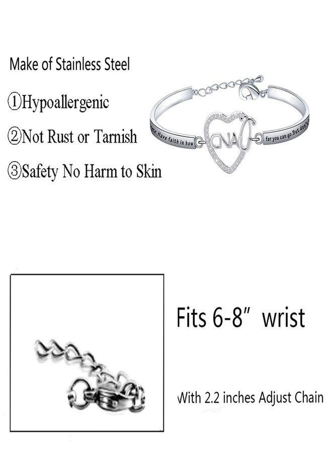 BNQL CNA Certified Nurse Assistant Stethoscope Heart Bracelet CNA Charm Jewelry Gifts for Nursing Student (Bracelet) - Image 5