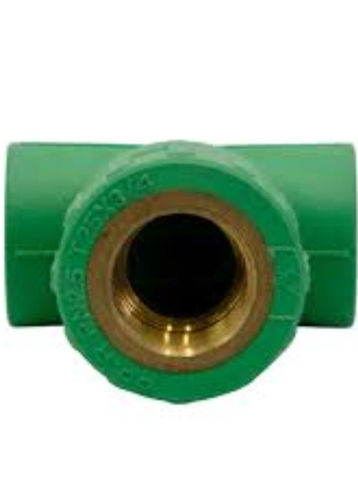KNP Female Tee PPR Pipe Fitting (32mm x 1 inch) is designed for creating a T-shaped junction in PPR (Polypropylene Random Copolymer) piping systems.