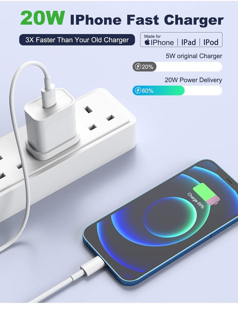 Generic - 20W Type C Fast Charger Adapter for iphone 14 pro/ 14 pro max/14/13/12/11, USB C Fast Charging Plug with Cable 2M - Image 1