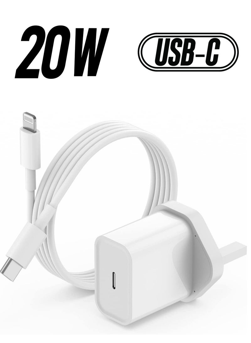 Generic - 20W Type C Fast Charger Adapter for iphone 14 pro/ 14 pro max/14/13/12/11, USB C Fast Charging Plug with Cable 2M - Image 1