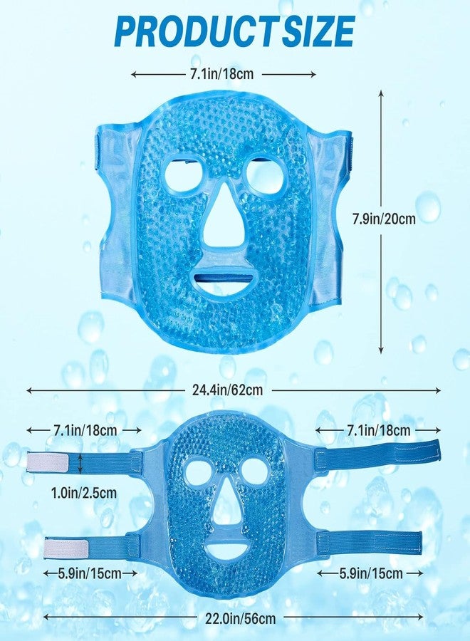 CREWLA Cooling Face Masks For Women Man, Skin Care Hot Cold Therapy Full Face Mask for Migraines, Headache, Stress, Redness, Puffiness,Puffy Eyes, Dark Circles, Soft Fabric Backing, Reusable, (FREE Face Roller) - Image 4