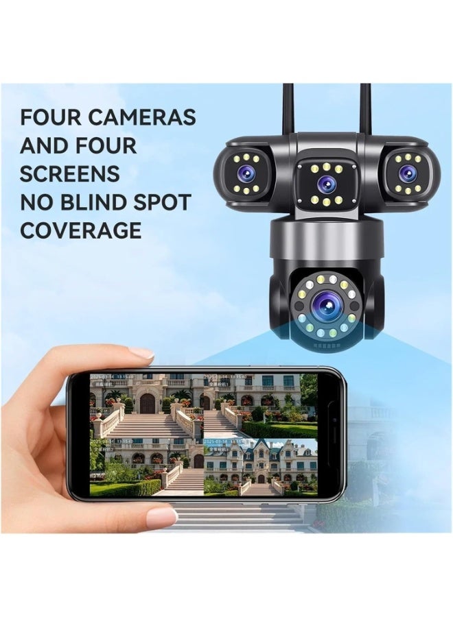 O Ozone HD Wifi Security Camera Outdoor| Four-Lens,  AI Tracking,360° PTZ, Full-Color & Infrared Night Vision, IP66 Waterproof, Indoor/Outdoor Surveillance - Image 5