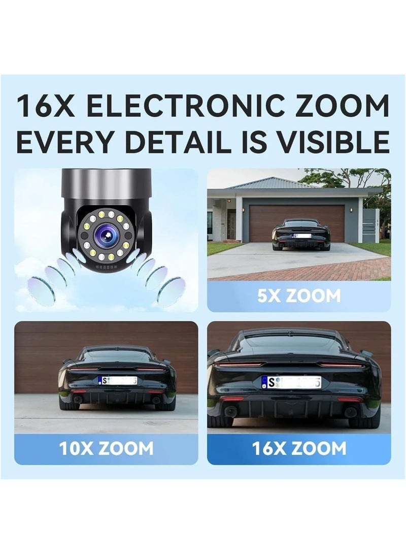 O Ozone HD Wifi Security Camera Outdoor| Four-Lens,  AI Tracking,360° PTZ, Full-Color & Infrared Night Vision, IP66 Waterproof, Indoor/Outdoor Surveillance - Image 3