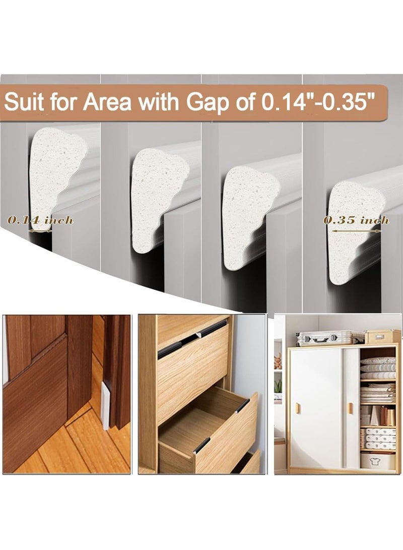 INSIJAM Window Weather Stripping Soundproof Seal Strip 3M White Wedge Foam Weather Stripping Soundproof Pest-proof Windproof Dust-proof Door Seal Strip - Image 3