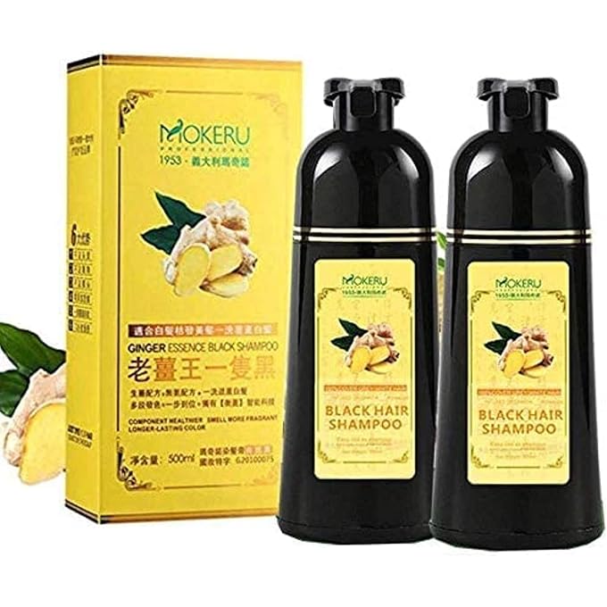 Black Hair Dye Shampoo Natural Ginger Fast Cover Gray White In 15 Minutes