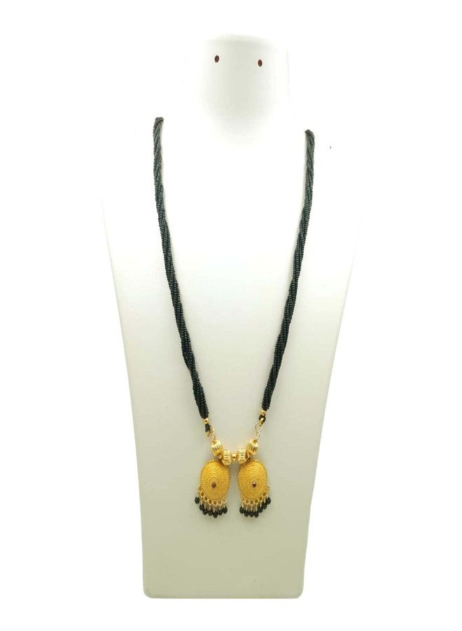 Swaroop Designer Mangalsutra For Women Stylish New Gold Plated Mangalsutra Long Size Heavy Design Long Black Bead Chain 163 - Image 2