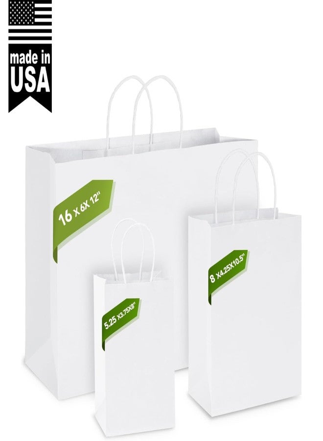 MESHA Gift Paper Bags White X-Large 16x6x12 25 Pack,Kraft Gift Bags with Handles for Shopping Birthday Party Favor Grocery Retail Merchandise Wedding Sacks - Image 3