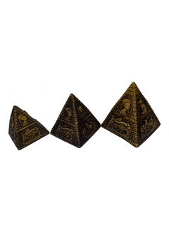 Generic Set Of 3 Pcs Pyramids Egyptian Egypt Handmade Hand 3D Resin Hieroglyphics Scarab Cat Queen Nefertiti Kingtut Pharaoh 