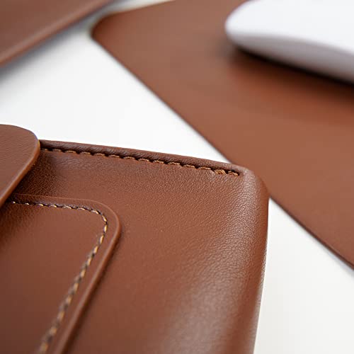 Benfan Laptop Sleeve 15 Inch Compatible with New MacBook Pro 15, New MacBook Pro 16, Surface Book 15, Dell XPS 15 with Small Pouch, Mouse Pad and Cord Organizer, Color Dark Brown - Image 5