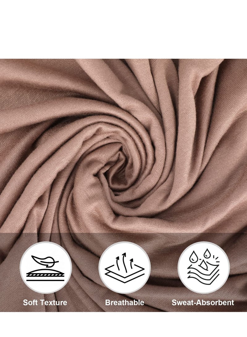 Excefore 2 Pcs Instant Hijab for Women, Women's Ninja Hijab Cap Under Scarf Stretch, for Women Solid Color Modal Islamic Muslim Hijab Undercap - Image 2