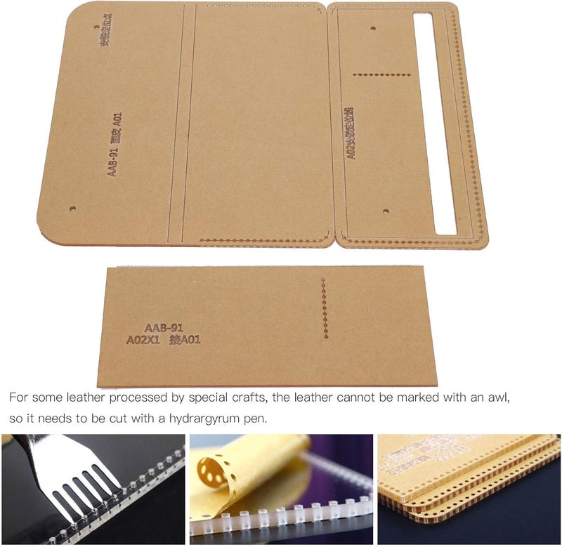 klarako Wallet Pattern Stencil Model Template Drawings Set, DIY Acrylic Wallet Pattern Stencil, Clear for Bags Wallet Handbag - Image 5