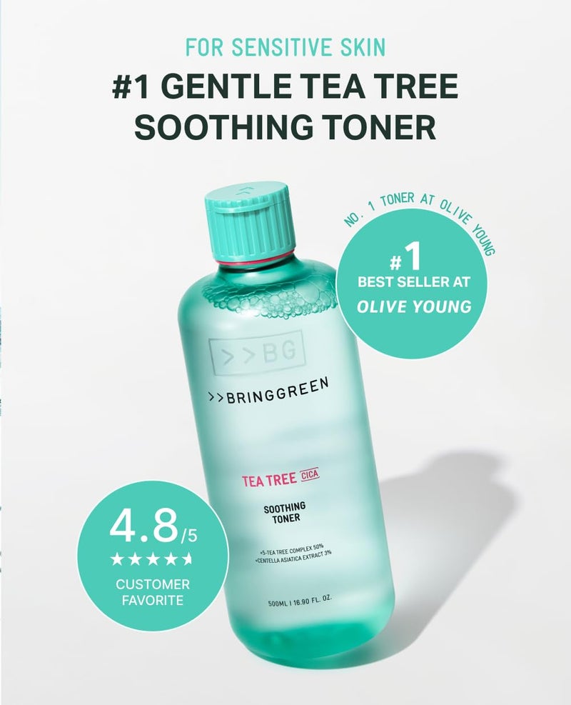 BRING GREEN Tea Tree CICA Soothing Toner | Mild Daily Skincare Routine for Cooling and Hydrating Effect (8.5 Fl. Oz., 250ml) - Image 3
