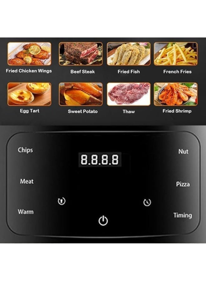 REBENUO Air Fryer 6L With Non-Stick Basket 2400W High Power Digital Airfryer For Frying Grilling Roasting And Baking 6 Pre-Set Functions Air Fryer Oven For Kitchen BPA Free Digital Display Touch Screen S-18. - Image 4
