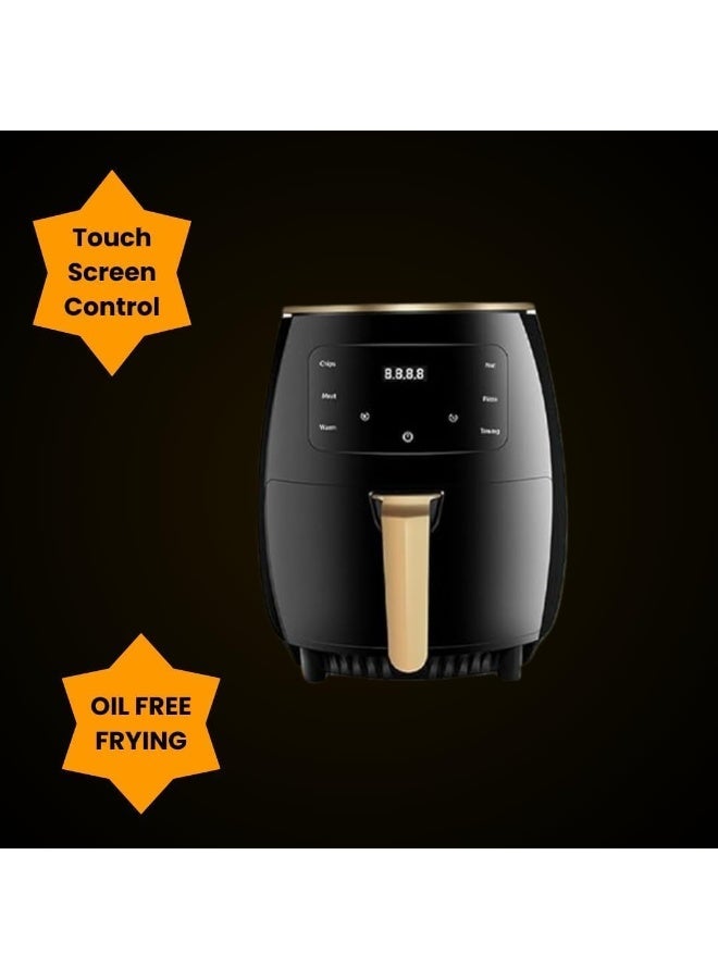 REBENUO Air Fryer 6L With Non-Stick Basket 2400W High Power Digital Airfryer For Frying Grilling Roasting And Baking 6 Pre-Set Functions Air Fryer Oven For Kitchen BPA Free Digital Display Touch Screen S-18. - Image 2