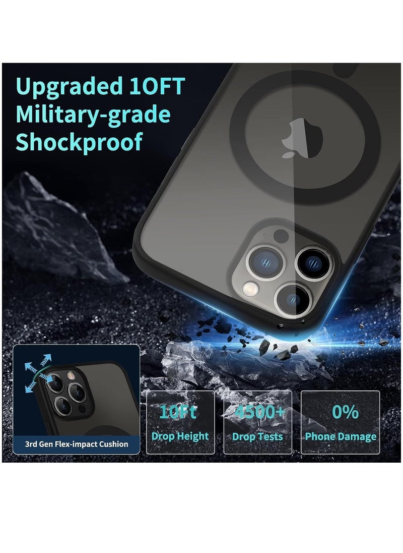 JAJEEK iPhone 13 Pro Max Case Clear Magsafe Slim Cover, Ultra-Thin Shockproof and Anti-Yellow Transparent Protective Cover Compatible for Apple iPhone 13 Pro Max 6.7 inch - Black - Image 3