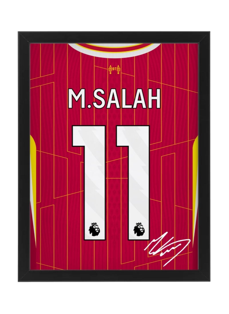 Boomah Accessories - Mo Salah Liverpool Shirt Autographed Framed Poster 30x40cm - Football Memorabilia, Soccer Collectible, Gift for Fans - Image 1