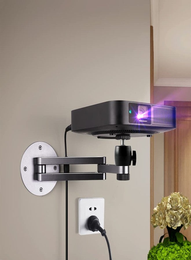 Liboer Foldable Projector Wall Mount Universal Adjustable Ceiling Wall Projector Mount Aluminum Alloy Projectors Stand,1/4" Screw Size (Wall Mount)… - Image 1