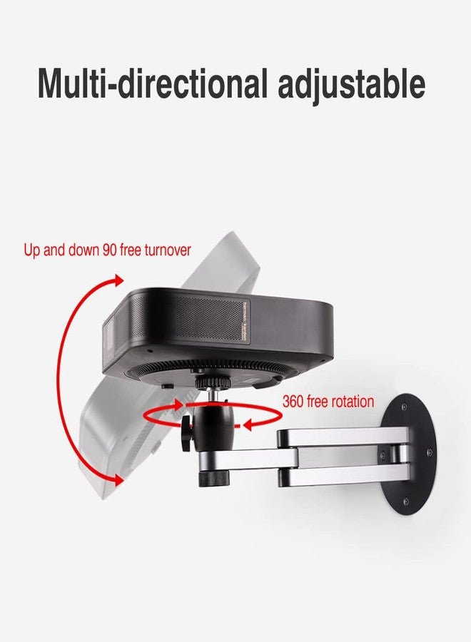 Liboer Foldable Projector Wall Mount Universal Adjustable Ceiling Wall Projector Mount Aluminum Alloy Projectors Stand,1/4" Screw Size (Wall Mount)… - Image 3