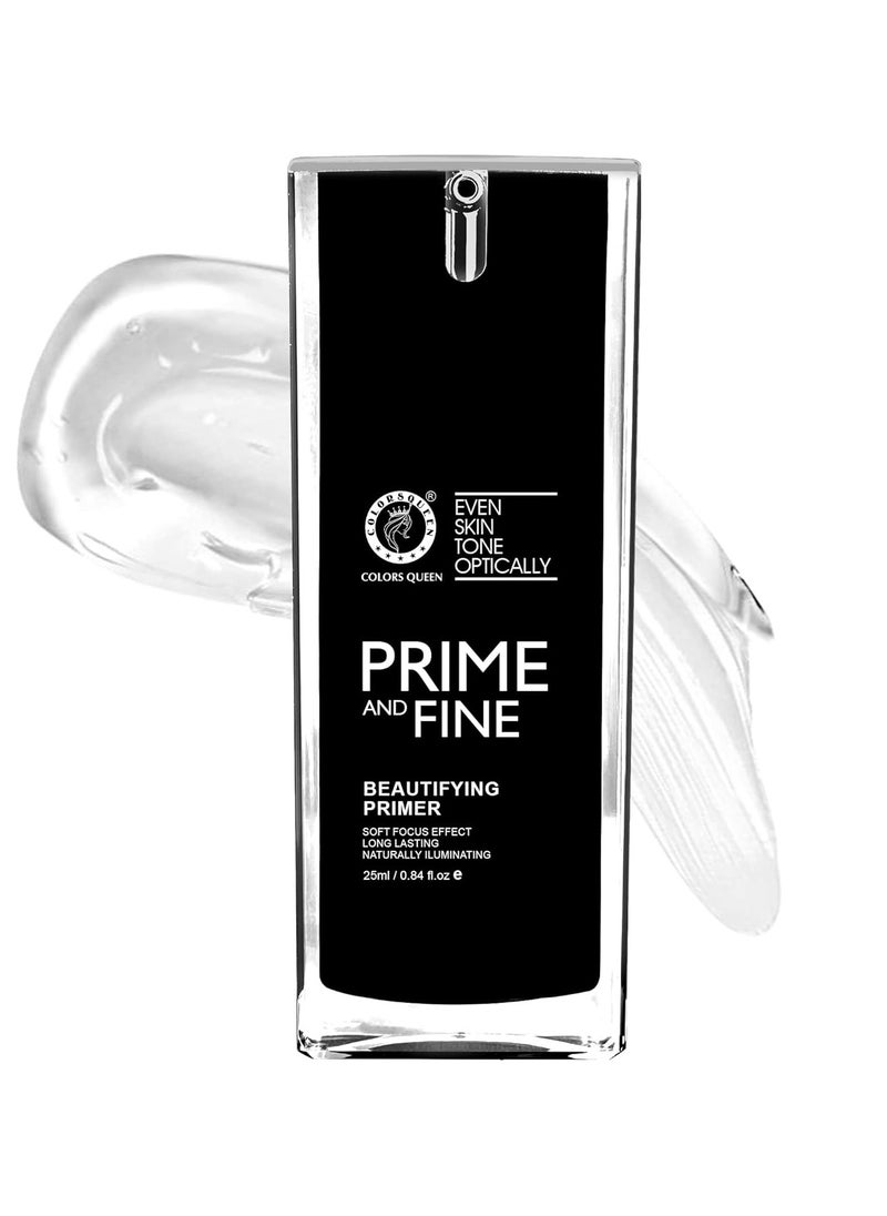 COLORS QUEEN Prime and Fine Beautifying Primer Long Lasting 25ml Transparent  - Image 1