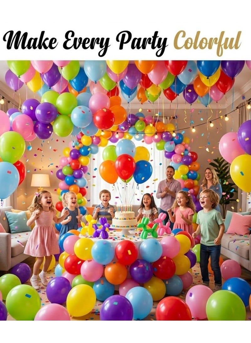 Lukadah 100 PCS Premium Rainbow Latex Balloons - 12 Inch Assorted Colors Party Decoration Balloons, Multicoloured Helium Balloon For Kids Birthday, Wedding, Baby Shower, School Decor, Anniversary Event Supplies - Image 2