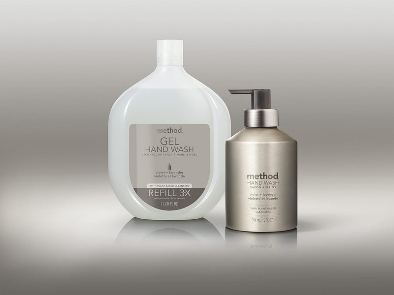 Method Premium Gel Hand Soap Refill, Violet + Lavender, Recyclable Bottle, 34 fl oz (Pack of 4) - Image 4