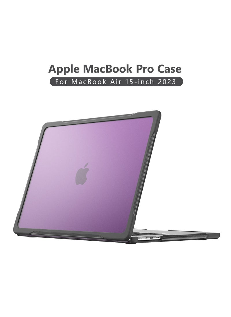 GULFLINK Hard Shell Case Cover with Kickstand Shockproof Function for MacBook Air A2941 15 inch Purple  - Image 1