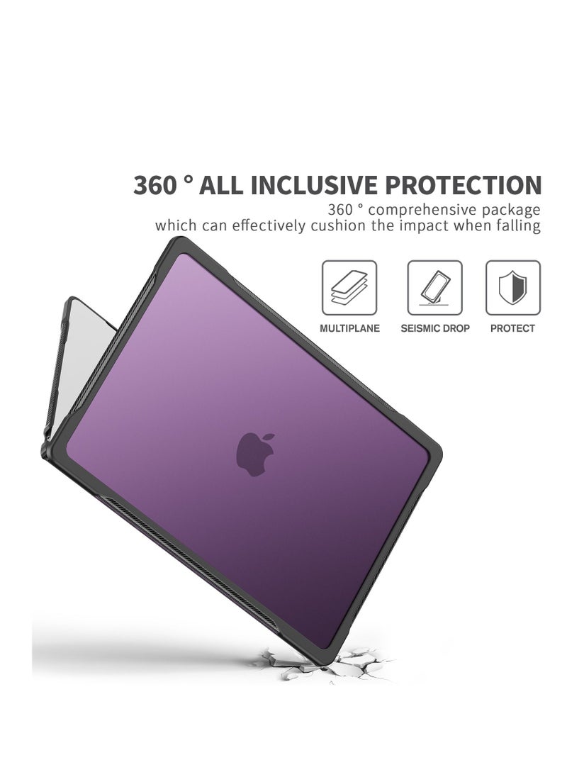 GULFLINK Hard Shell Case Cover with Kickstand Shockproof Function for MacBook Air A2941 15 inch Purple  - Image 3