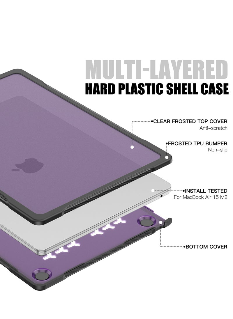 GULFLINK Hard Shell Case Cover with Kickstand Shockproof Function for MacBook Air A2941 15 inch Purple  - Image 2
